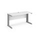Vivo straight desk 1400mm x 600mm - silver frame, white top