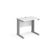 Vivo straight desk 800mm x 600mm - silver frame, white top