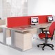Vivo straight desk 1000mm x 800mm - silver frame, oak top