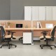Vivo left hand ergonomic desk 1400mm - silver frame, beech top