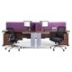Vivo right hand ergonomic desk 1400mm - silver frame, oak top
