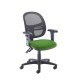 Jota Mesh medium back operators chair with adjustable arms - Lombok Green