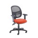 Jota Mesh medium back operators chair with adjustable arms - Tortuga Orange