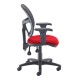 Jota Mesh medium back operators chair with adjustable arms - red