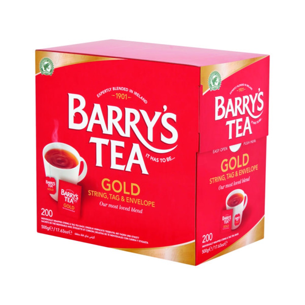 Barrys Gold Blend String/Tag/Envelope Tea Bags (Pack of 200) 3001