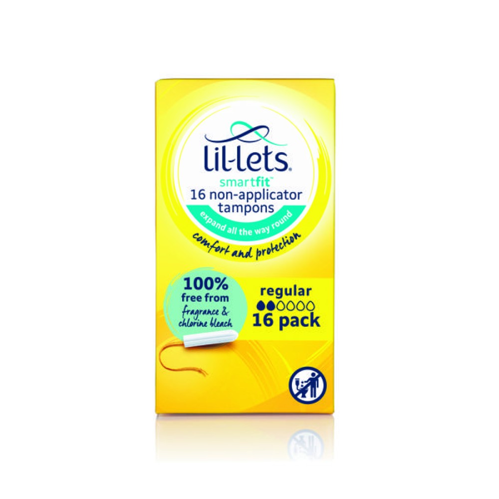 Lil-Lets Non-Applicator Tampons Regular x16 (Pack of 6) 8210478P