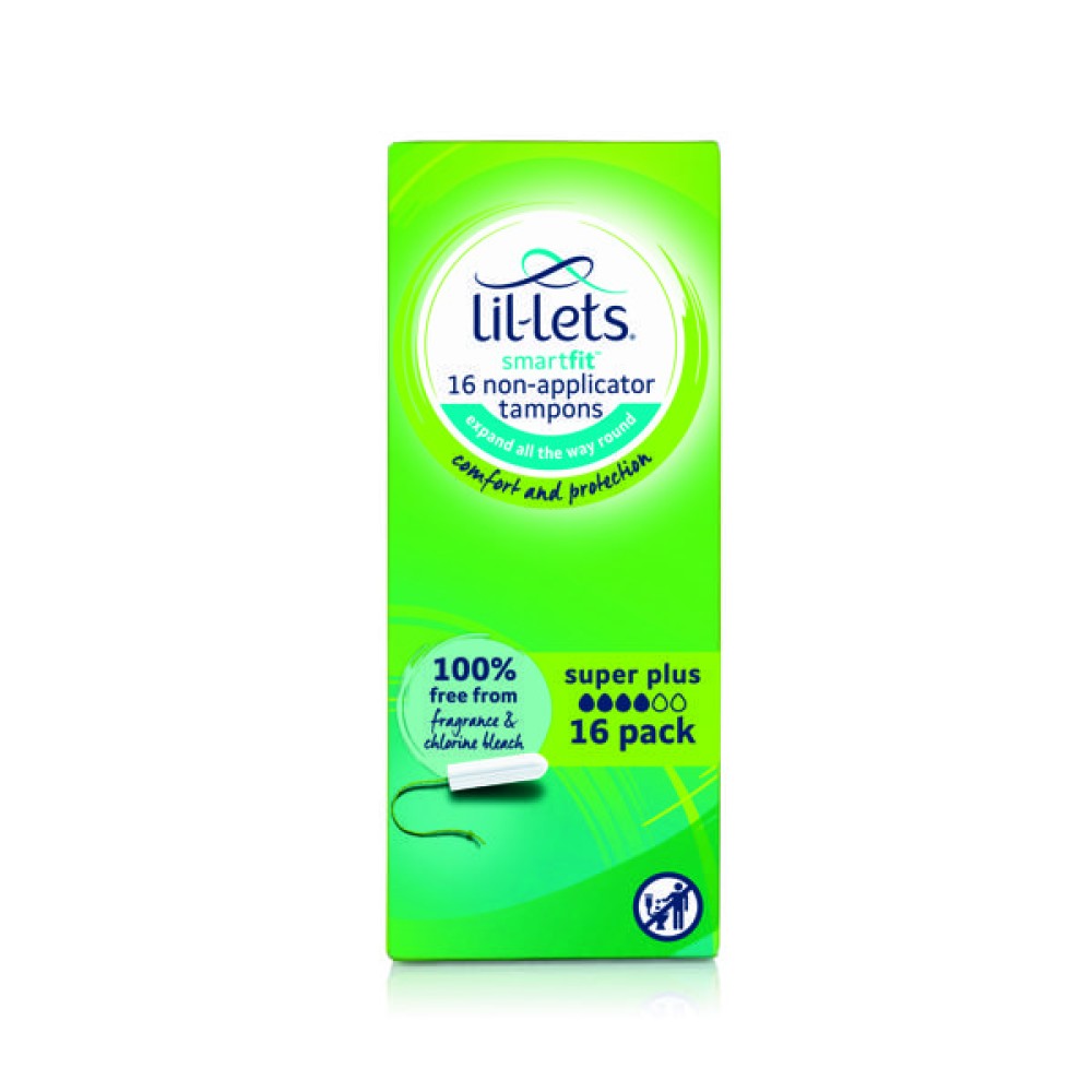 Lil-Lets Non-Applicator Tampons Super Plus x16 (Pack of 6) 8211685P