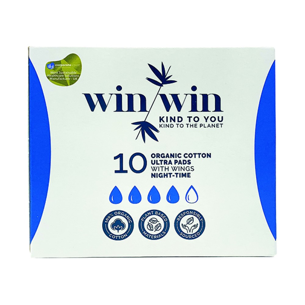 Win Win Sustainable Ultra Night Pad Pack 10 (Pack of 12) 1021
