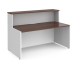 Welcome reception desk 1662mm wide- white with walnut tops